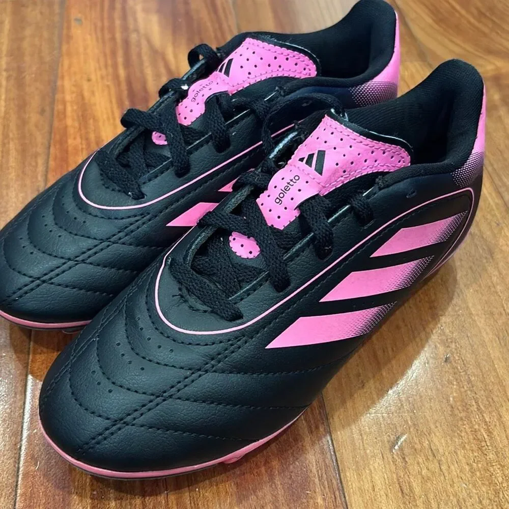 Adidas Goletto Kids Soccer Cleats Black Pink Youth Size 2